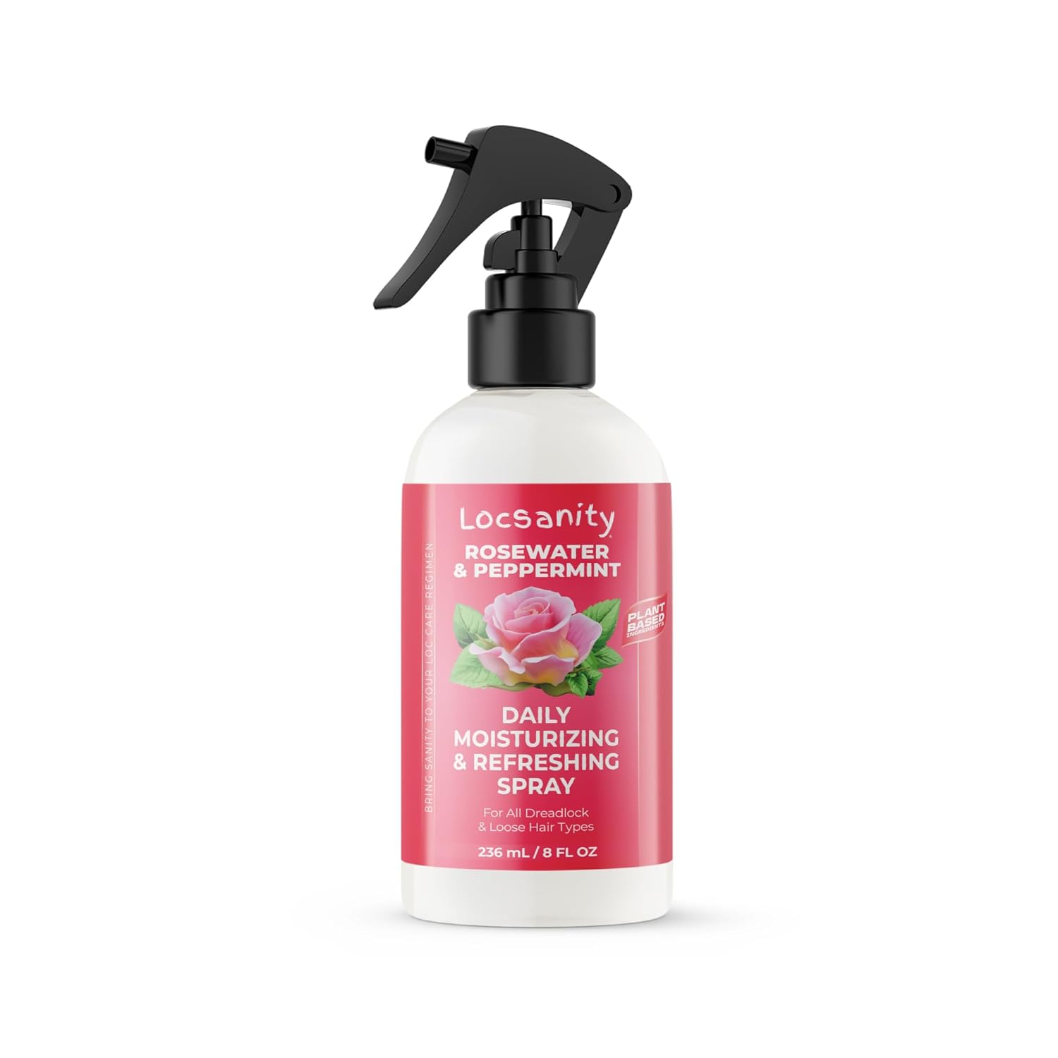 Locsanity Rosewater & Peppermint Daily Moisturizing Spray Dreadlock, Sisterlocks, Microlocks, Locs 12oz Bottle