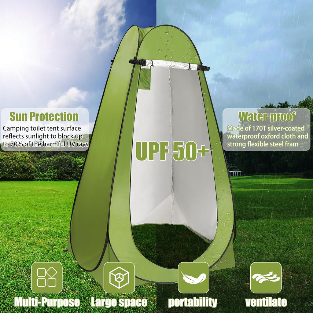 Portable Toilet Kit for Adults with Pop up Privacy Tent, 300LBS Washable K139