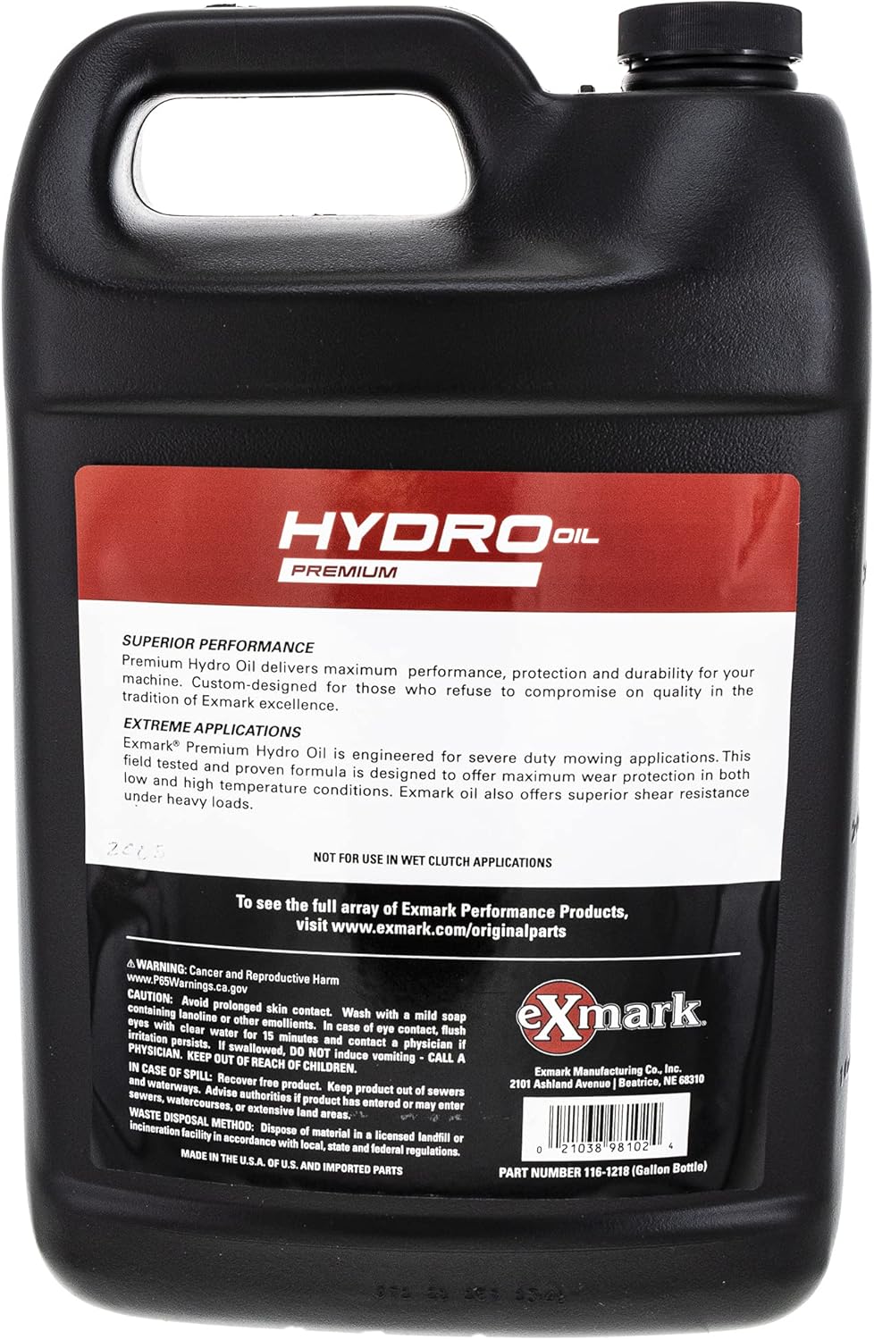 Exmark 116-1218 Hydraulic Oil 1 Gallon for Lazer Z Series N433623