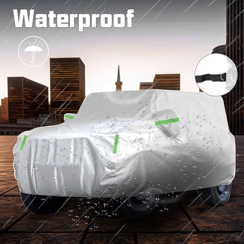 D-Lumina Car Cover for Jeep Gladiator JT 2020-2024, 600D Oxford Waterproof, Black & Green T251114
