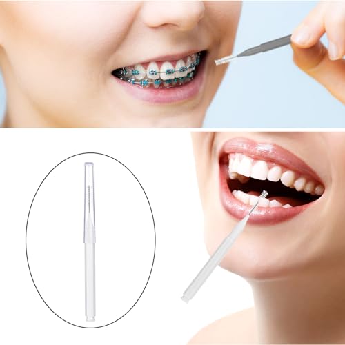 Patelai 50 Pieces Interdental Brush Toothpick Dental Flosser (Black) B568