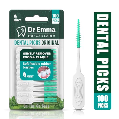 Original Dental Picks Mint Soft Rubberized Tooth Picks 100Ct/Pack, 2 Packs E101