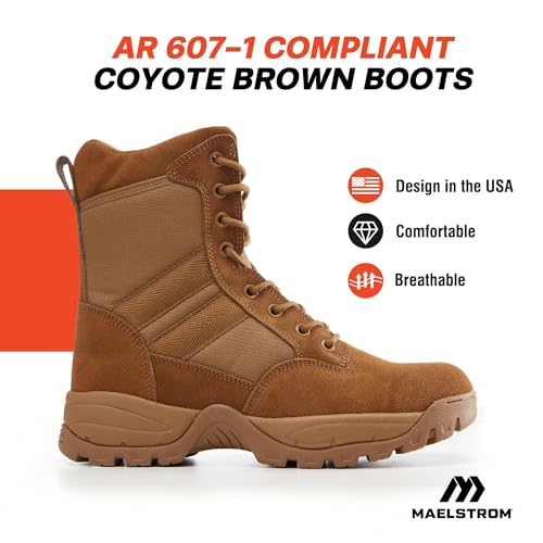 Maelstrom Military Tactical Work Boots for Hiking and Combat N3802