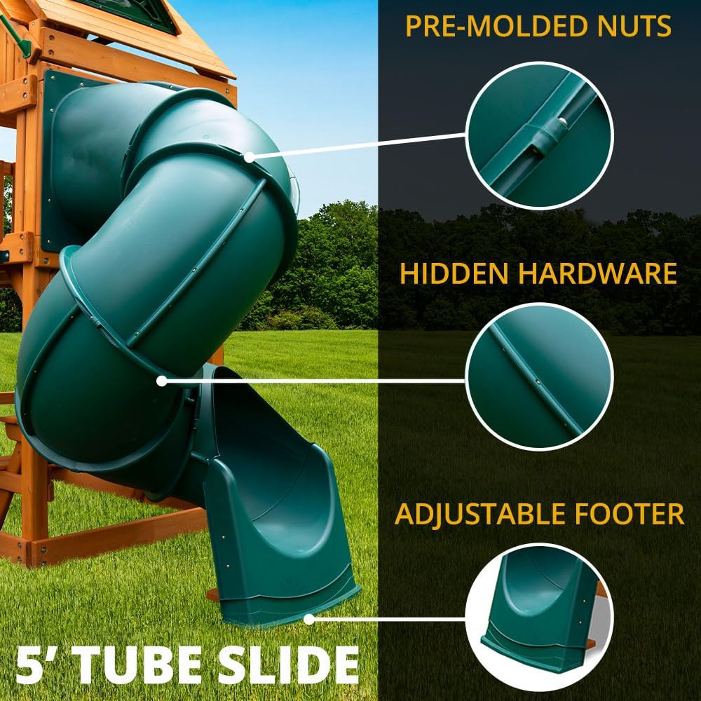 Swing-N-Slide WS 5040-G Quick Connect 5 Foot Turbo Tube Slide, Green A4713