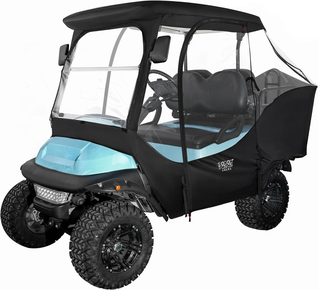 10L0L 4 Passenger Golf Cart Enclosure for Club Car Precedent Short Roof, Clear Windows, 420D Waterproof M640