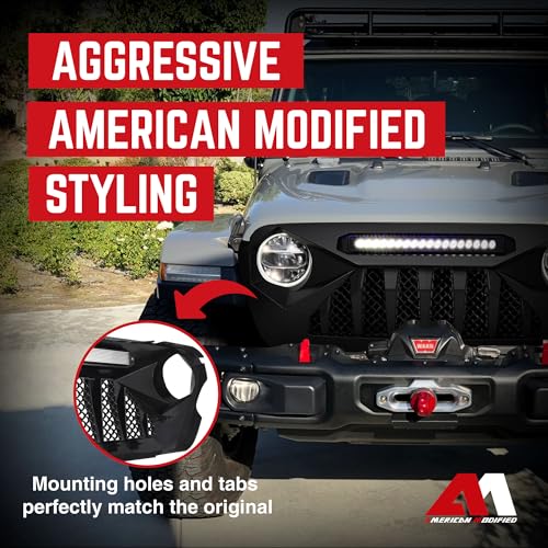 AMERICAN MODIFIED Gladiator Vader Front Grille with Mesh for Jeep Wrangler JL & Gladiator JT V611