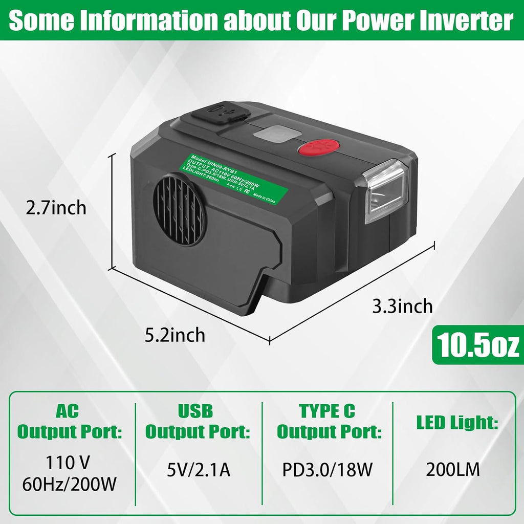 Ryobi 40V Powered Inverter Generator Portable USB Charger Adapter J1492