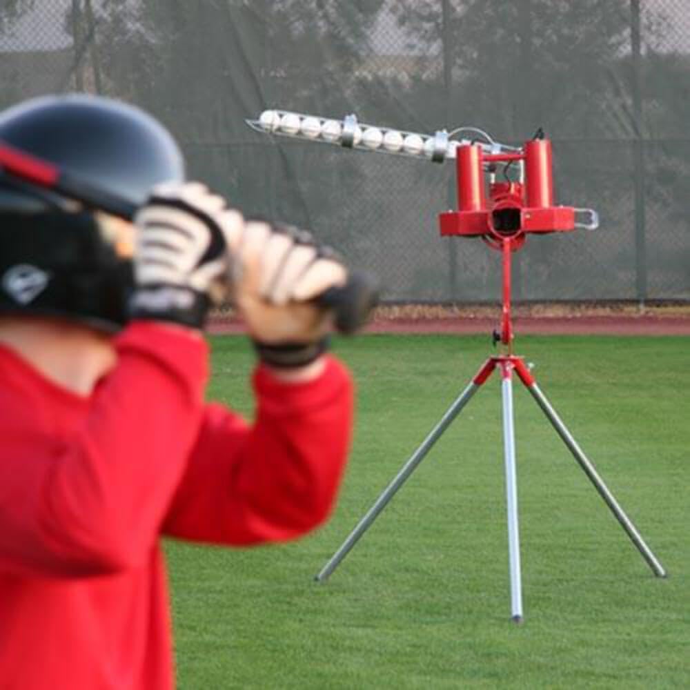 HEATER SPORTS Deuce 75 MPH Two Wheel Baseball Pitching Machine with Automatic Ballfeeder P549955