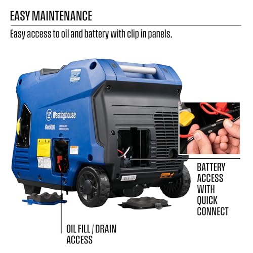 Westinghouse 5000 Peak Watt Super Quiet Portable Inverter Generator with Remote Start B28889
