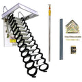TECHTONGDA Attic Ladder 13 Steps Attic Stairs Pull Down Attic Loft Stair Telescoping Attic Access Ladder Ceiling Mounted Folding Ladder Attic Steps, 31.5 x 35.4 Inch, 10.5 ft Height, 660lb Capacity
