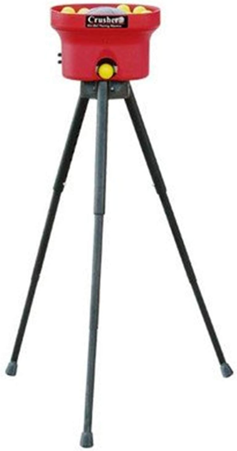 HEATER SPORTS Crusher Curveball Small Ball Baseball and Softball Pitching Machine With 1 Dozen Small Golf Ball Sized Balls Included