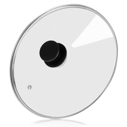 Pan Lid 10 Inch - Tempered Glass Pot Lid - Replacement Pan Cover for Cast Iron Skillets, Frying Pans, Pots and Wok, Heat Resistant Handle