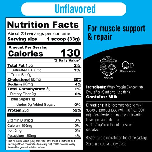 Whey Protein Powder Drink Mix, Wild Strawberry, Gluten Free, 25g Protein, 1.65lb D7688