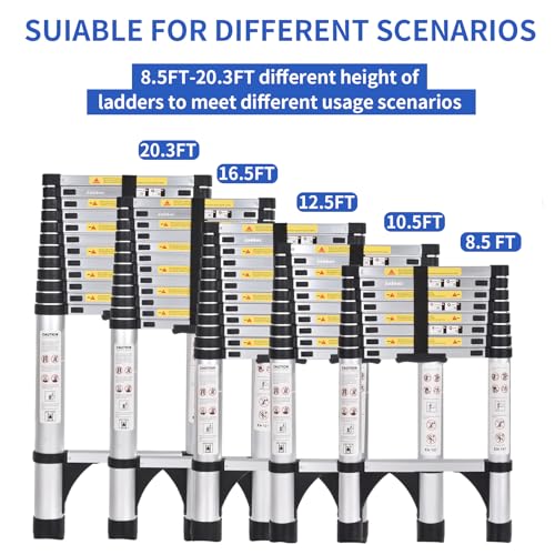 Telescoping Ladder 16.5 FT Aluminum with Triangle Stabilizers G1368