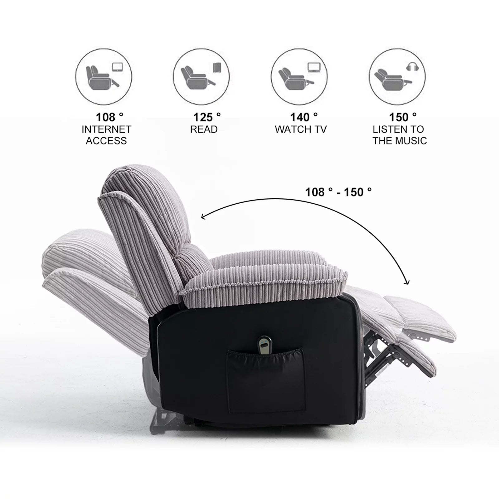 Highsound Electric Lift Recliner with Heat and Massage T30668