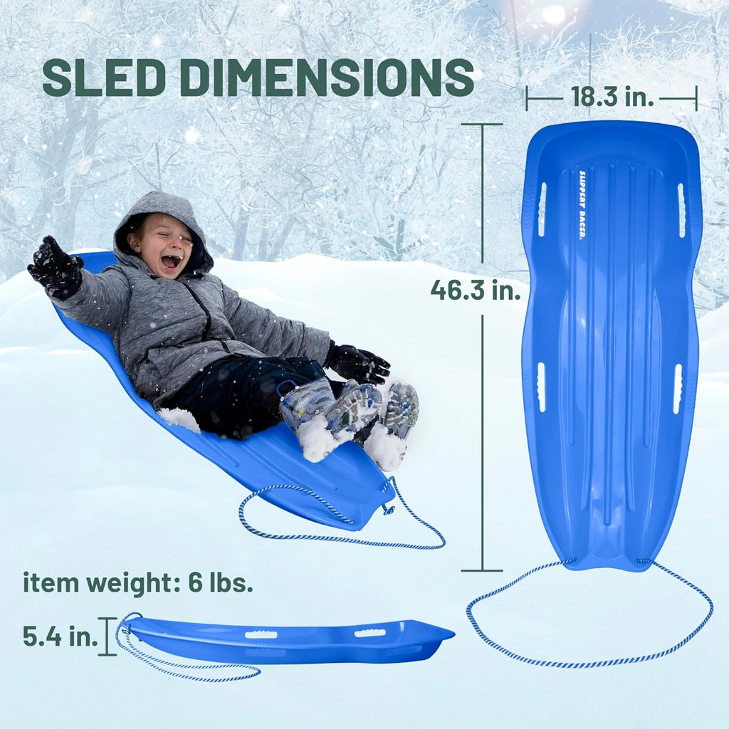 Downhill Xtreme Flexible Plastic Toboggan Snow Sled for Adults and Kids V4535