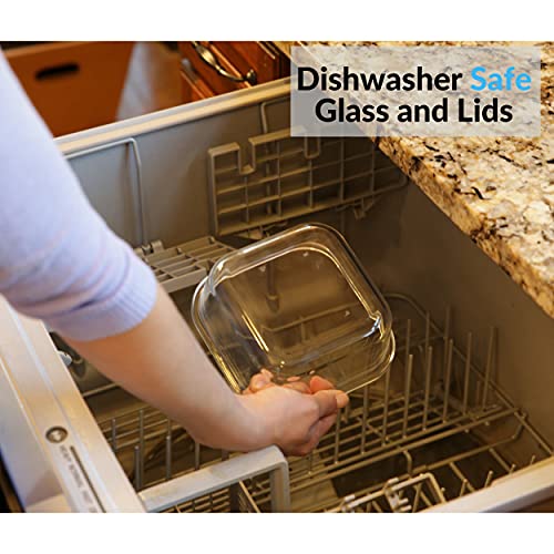 1790 Glass Food Storage Containers with Lids - 9 Pack, Airtight & Leak Proof, Heat Resistant to 550℉ Y64044