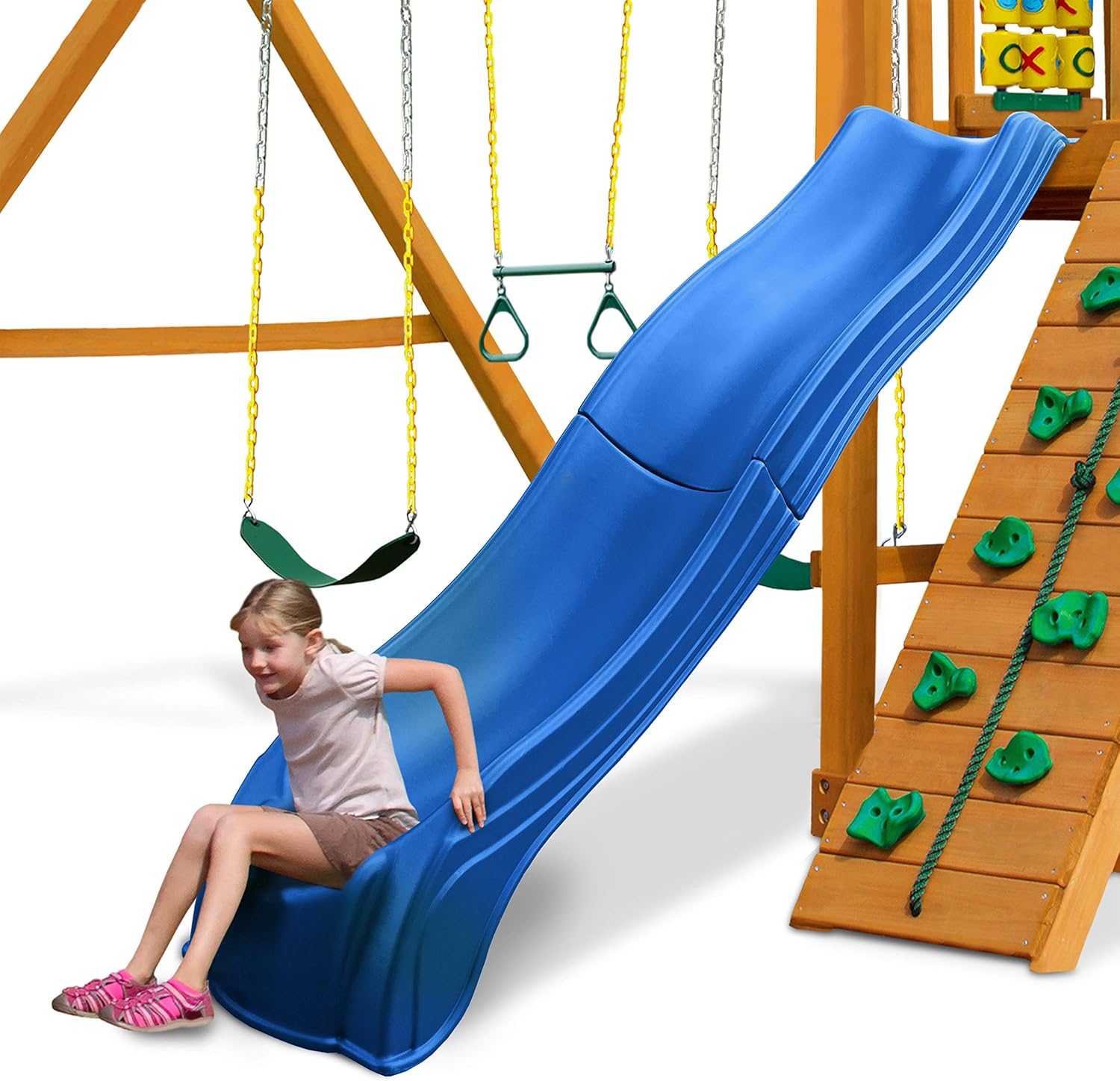 Swing-N-Slide Ws 5032 Olympus Wave Slide, 2-Piece Plastic Slide for 5' Decks, Blue U2024