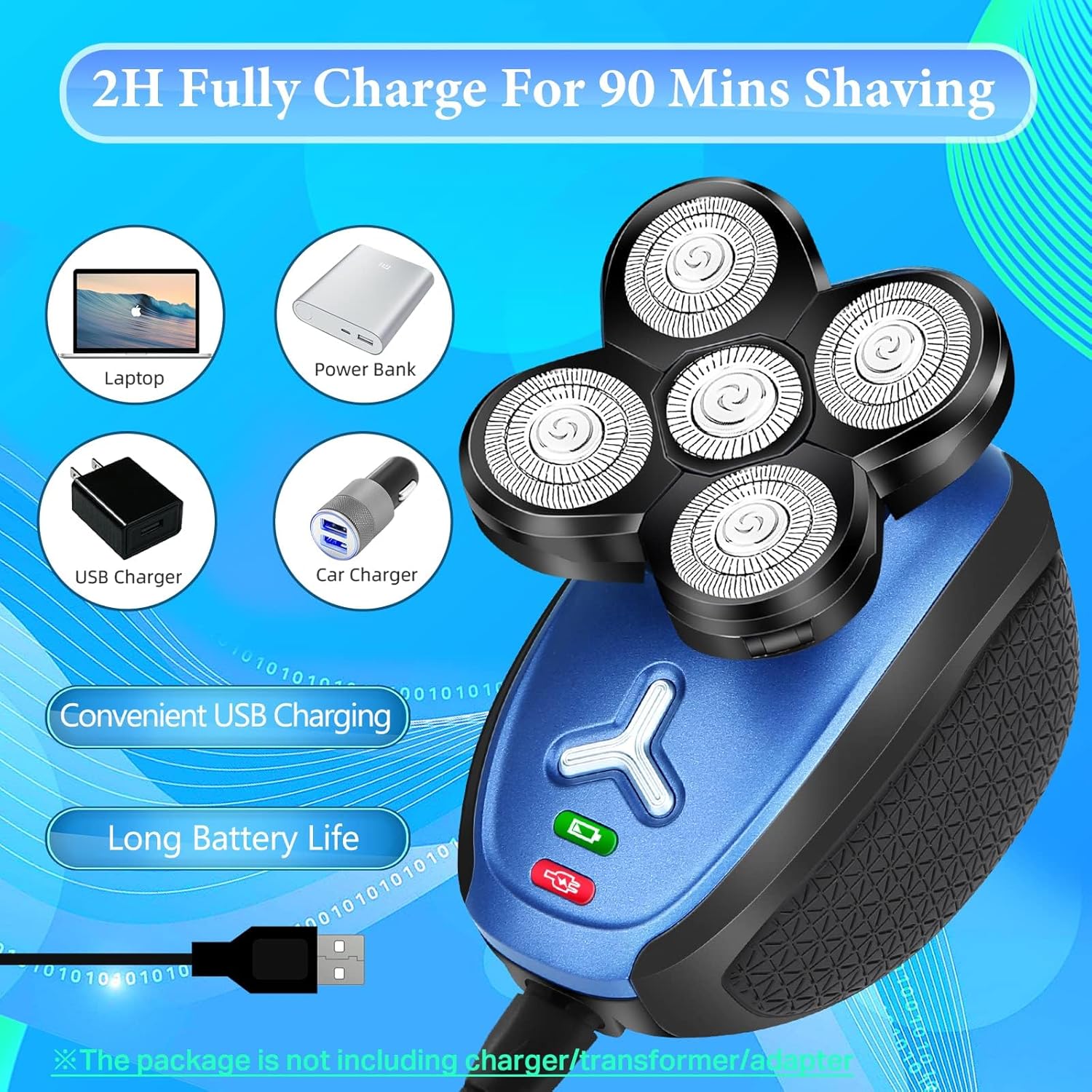 Head Shaver for Bald Men, 5 in 1 Cordless Electric Razor, Waterproof W515557