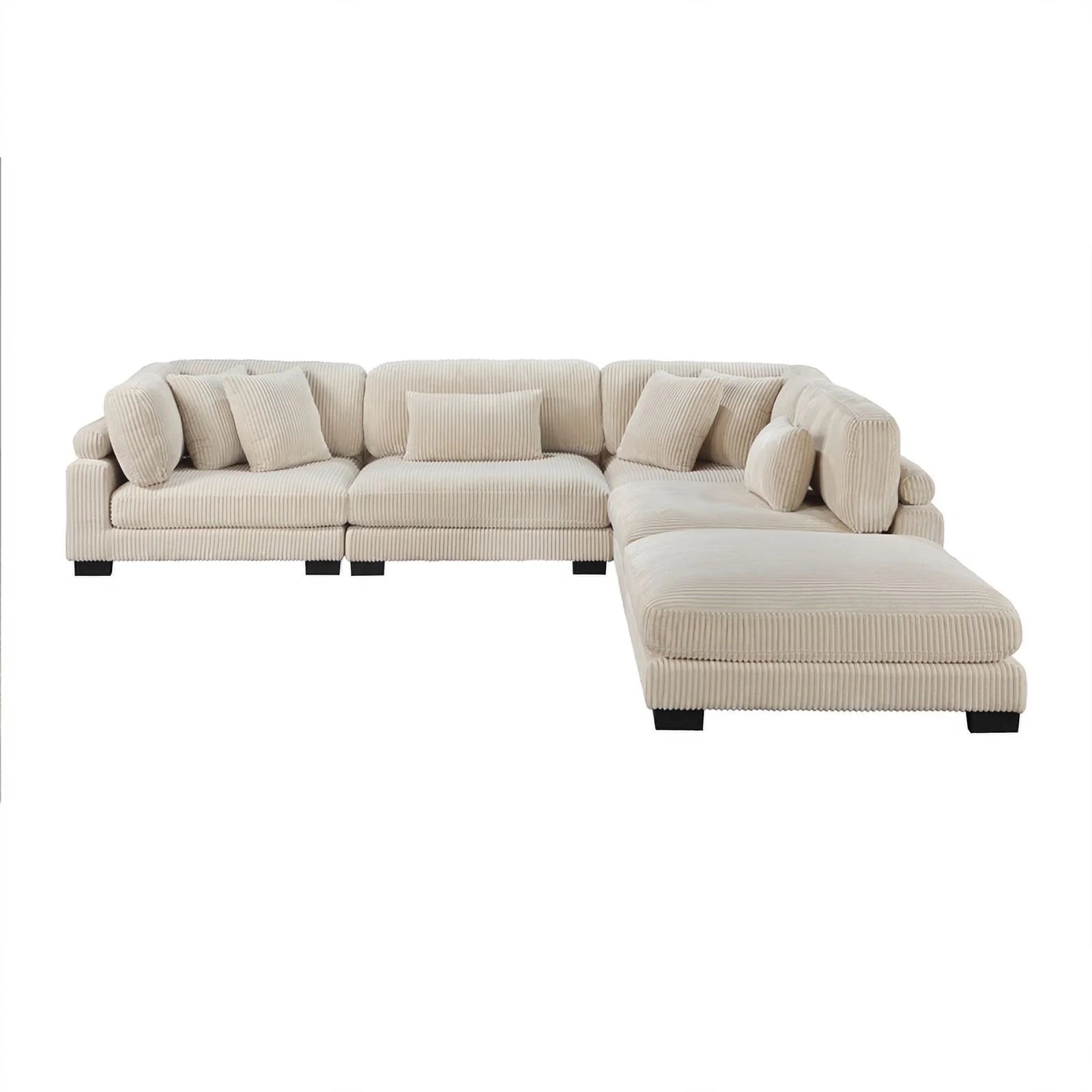 Lexicon Traverse 5-Piece Corduroy Modular Sectional in Beige N54212
