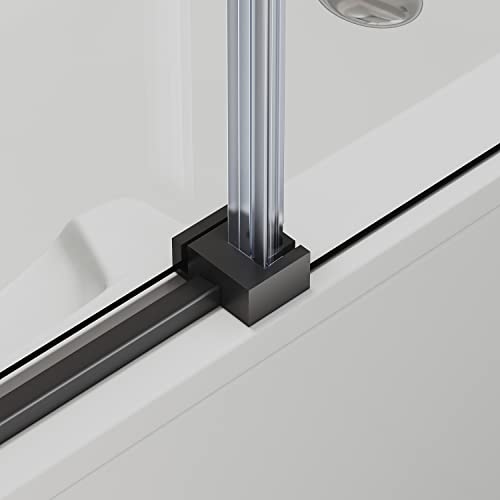 SUNNY SHOWER Frameless Sliding Tub Door 58.5-60" W x 62" H Matte Black V628174
