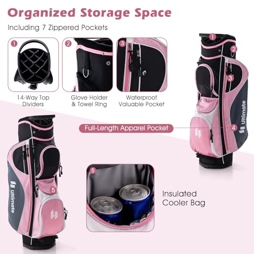 Tangkula 12-Piece Women’s Complete Golf Club Set Right Hand with Cart Bag M185757