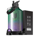 1 Gallon Water Bottle Insulated, Large Water Bottle Stainless Steel with Straw & Spout & Handle, Big Gallon Water Jug 128oz for Hot & Cold Liquid, Camping, Sports & Outdoor, Black