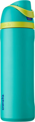 Owala FreeSip Insulated Stainless Steel Water Bottle with Straw for Sports and Travel, BPA-Free, 24-Ounce, Neon Basil