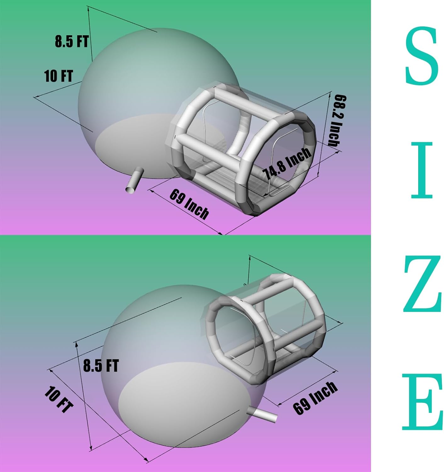 10FT Inflatable Bubble Tent with Blower, Clear Dome for Events X229