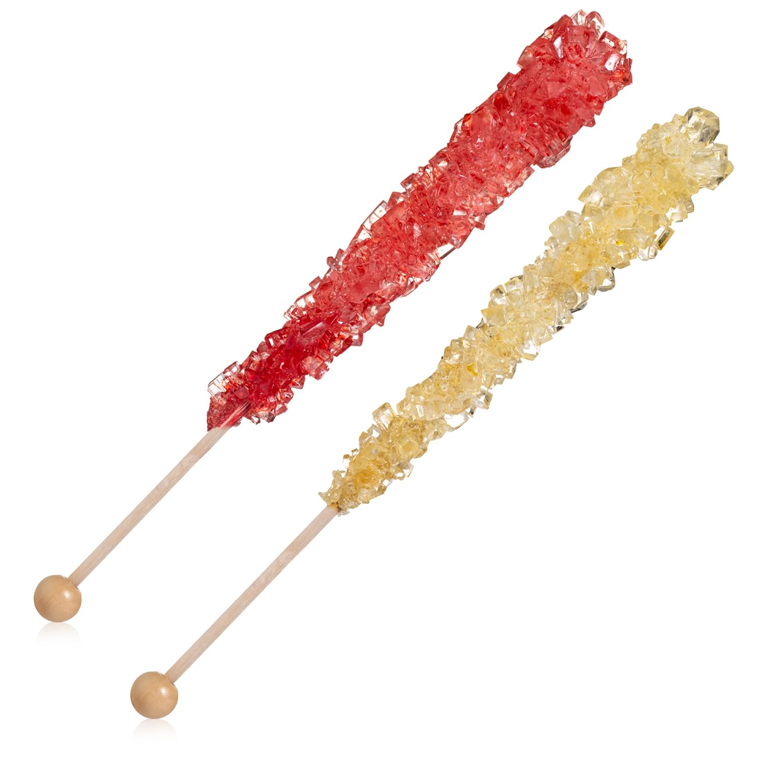 Candy Envy Gold and Red Rock Candy Sugar Sticks, Strawberry Flavored S5258