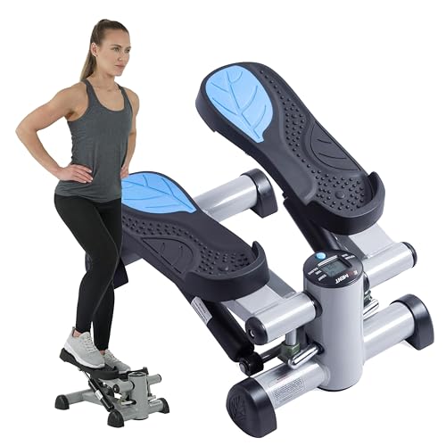 Mini Stepper Steppers for Exercise at Home Stair Step Cardio Thigh Master Workout Equipment Fitness Pedal Exerciser Non-slip Pedals with Resistance Bands LCD Digital Monitor Climber