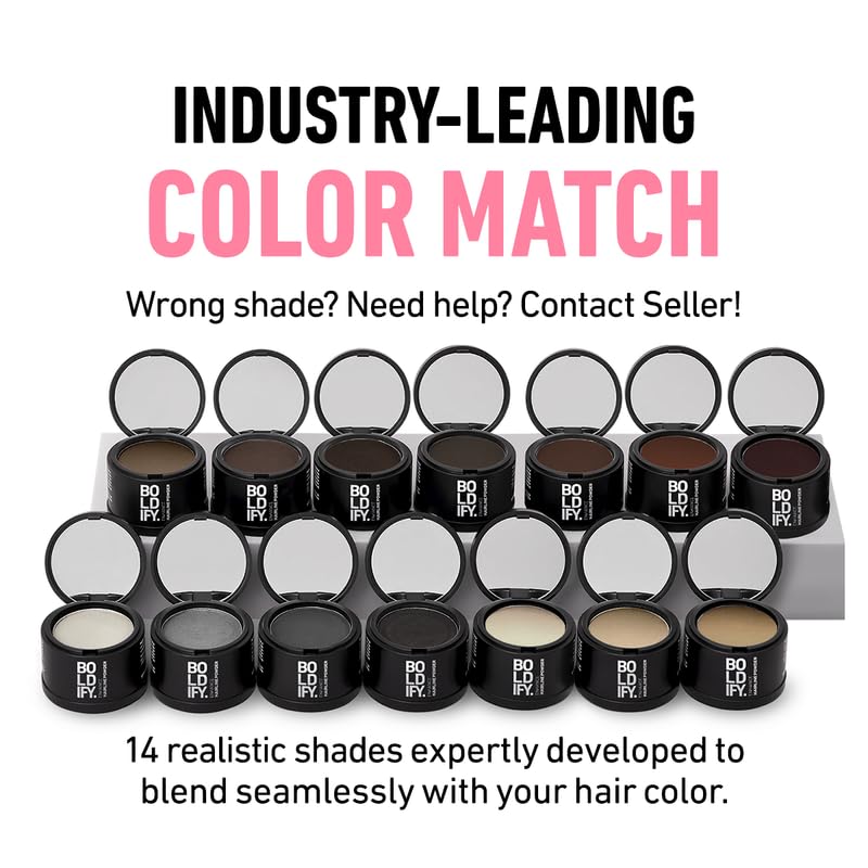 BOLDIFY Hairline Powder Root Touch Up for Thinning Hair, Stain-Proof 48H, Light Brown H531686