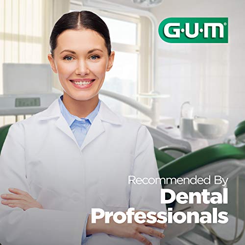 GUM Angled Floss Picks for Adults, Extra Strong Shred-Resistant, Fresh Mint, 75ct (4pk) J4399
