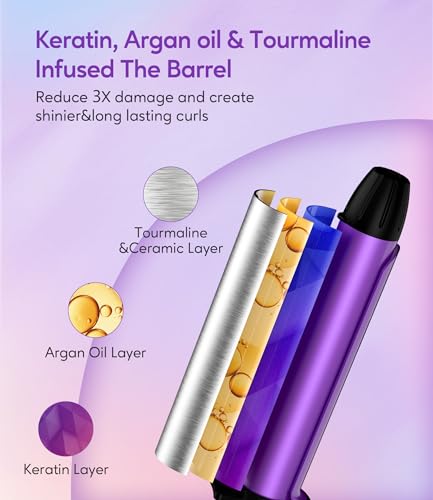 Travel Size Curling Iron Dual Voltage, 3/4 Inch Barrel, Ceramic Mini Hair Curler F39788