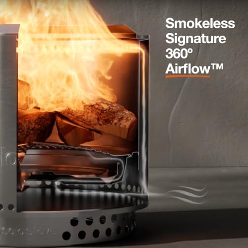 Solo Stove Bonfire 2.0 with Stand, 19.5 Inch Smokeless Fire Pit, Stainless Steel, Bronze J2580