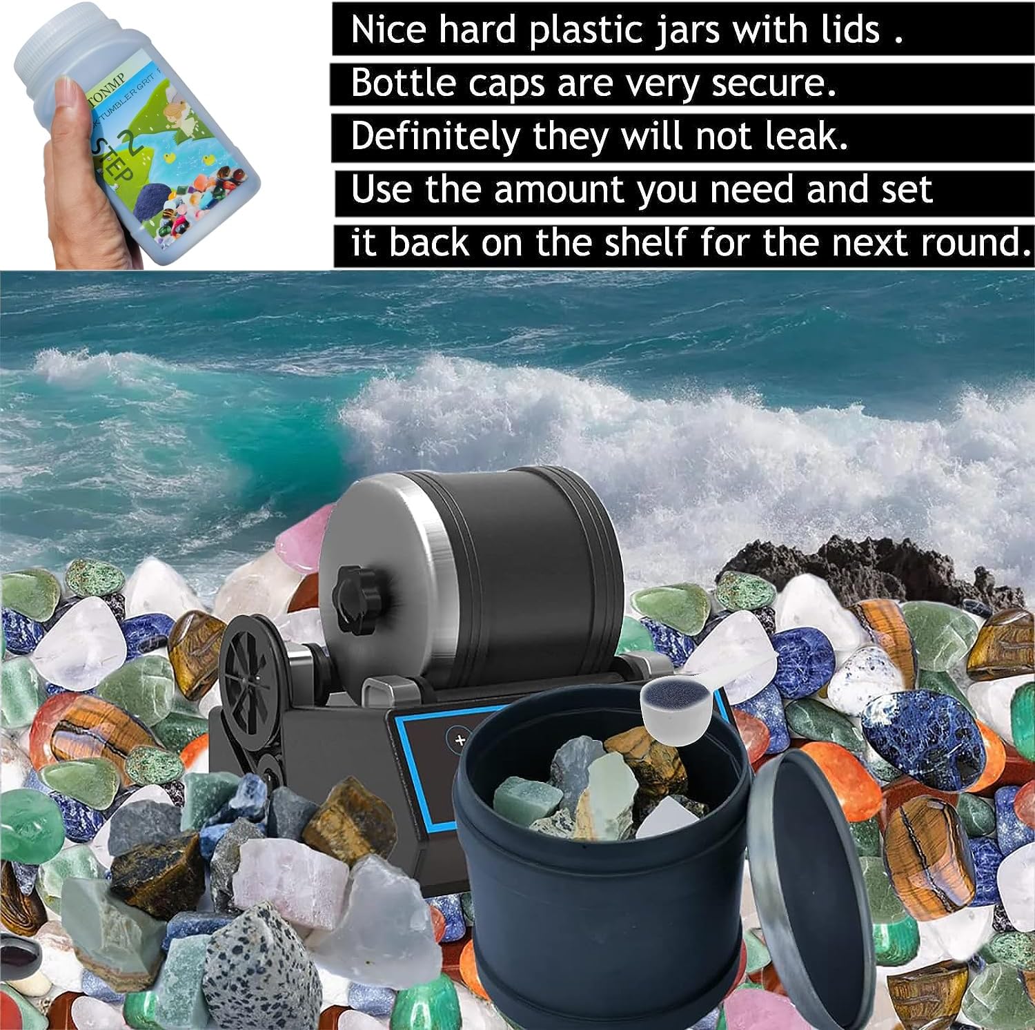 Rock Tumbler Grit Refill Kit 8 LBS with Plastic Pellets D23425