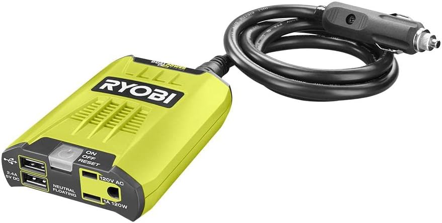 RYOBI 18V ONE+ 120 Watt Automotive Power Inverter RYI120AVNM O363