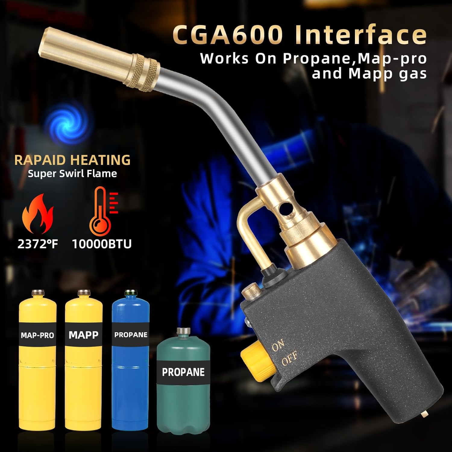 Trigger Start Propane Torch Head with Igniter for Soldering Q50163
