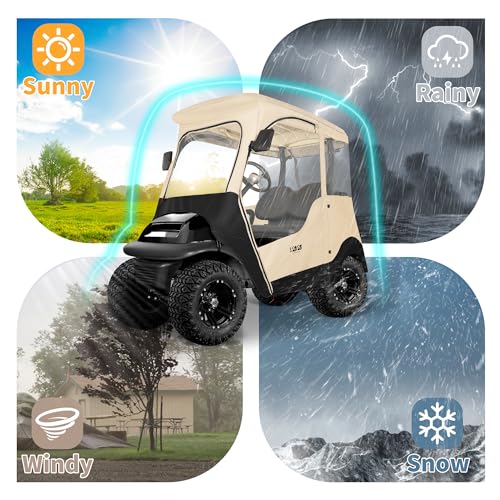 10L0L Golf Cart Enclosure for 2 Passenger Club Car Precedent Waterproof Transparent Q9761