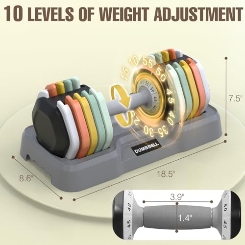 Adjustable Dumbbell Set 25/55 lbs for Home Workout J98684