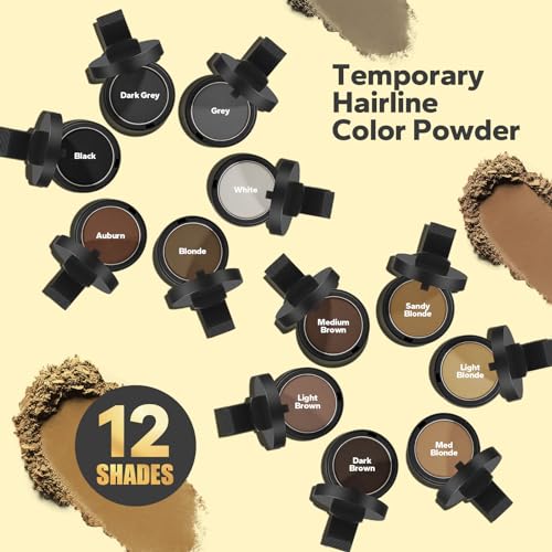 Hairline Powder Root Touch Up for Thinning Hair, Sweatproof, Light Brown Z1943