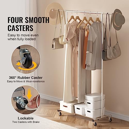 VEVOR Heavy Duty Clothes Rack, Double Hanging Rod, Adjustable Height, 600 lbs Capacity P7800