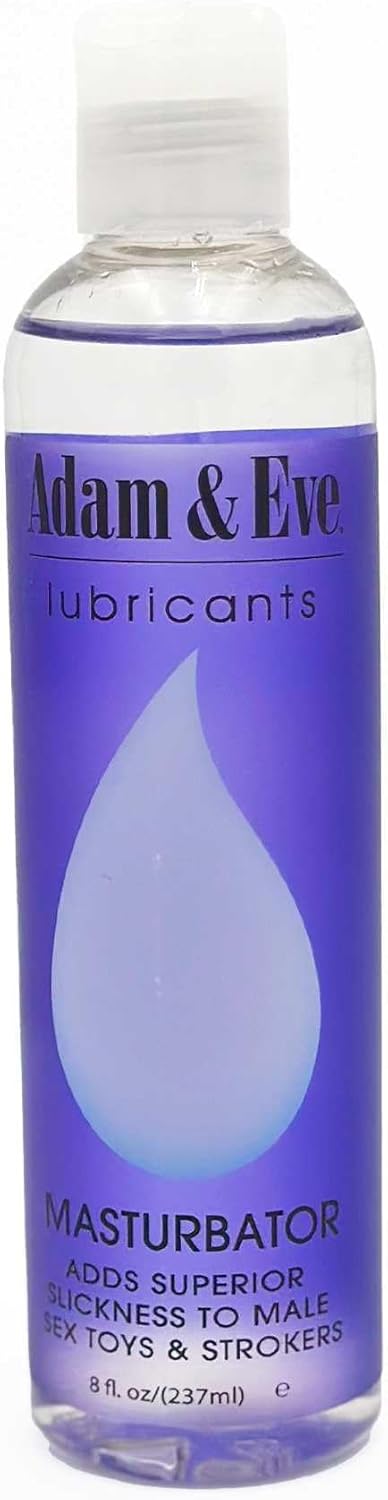 Adam & Eve Masturbator Lube - Water Based Gel Great Fort Adding Superior Slickness to Toys & Strokers - Lube for Sex and Masturbation - Latex Safe, Non-Staining Sex Lube - 8oz
