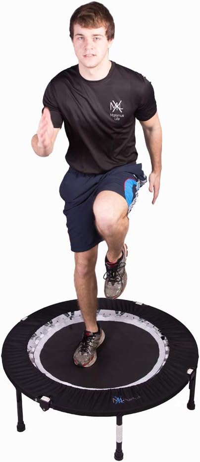 MaXimus PRO Folding Rebounder Indoor Exercise Mini Trampoline for Adults with Bar K4661