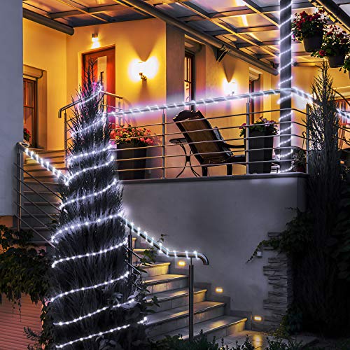 Solar Powered LED Rope Lights 40FT 100 LED Outdoor Waterproof for Garden Decor W27823