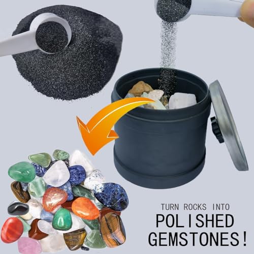3 LBS Rock Tumbler Grit Set, 4 Step Polish Refill for Rock Polisher O830257
