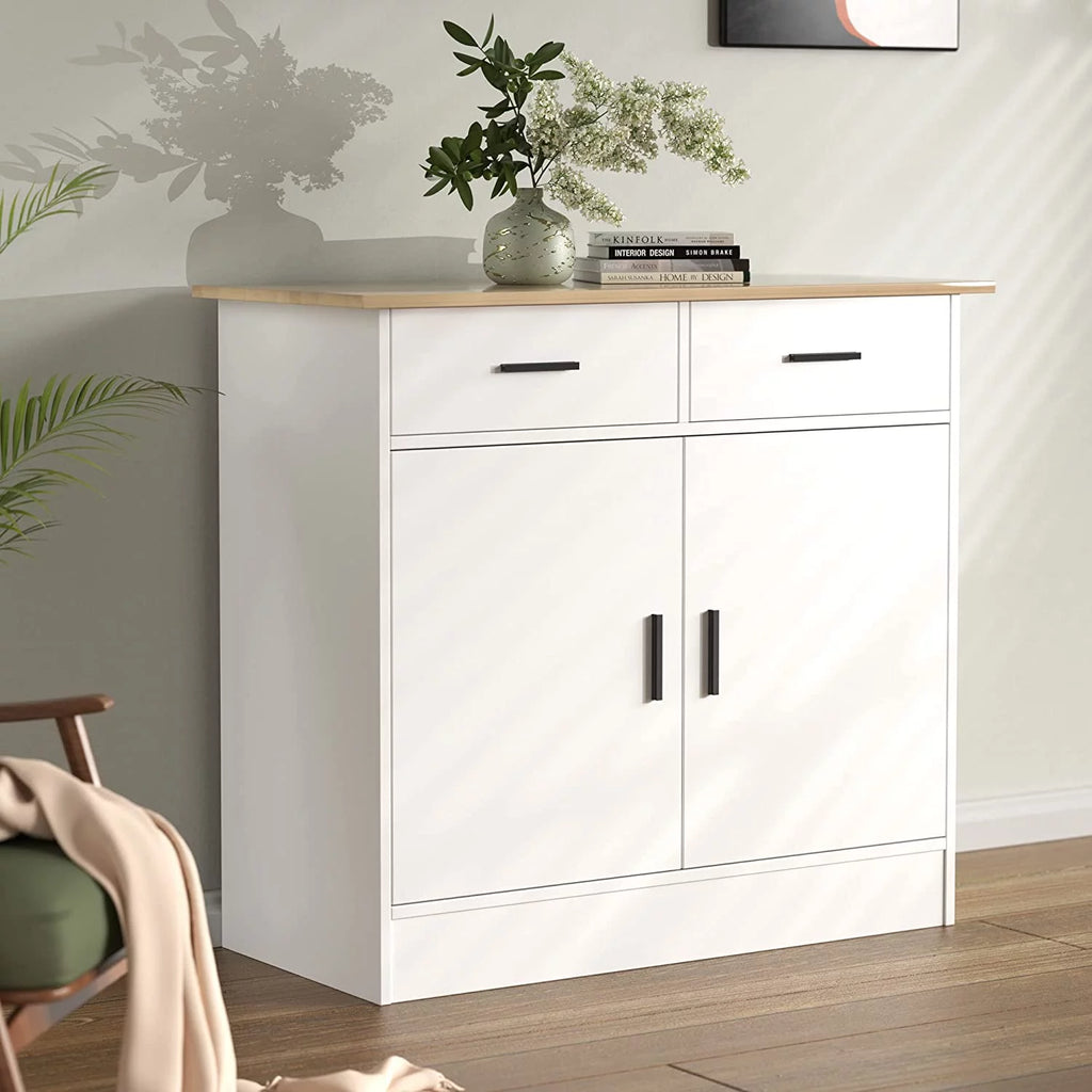 Cozy Castle Kitchen Buffet Storage Cabinet with Doors, Drawers and Flexible Shelf, Buffet Table Sideboard for Kitchen, Entryway, Dining Room