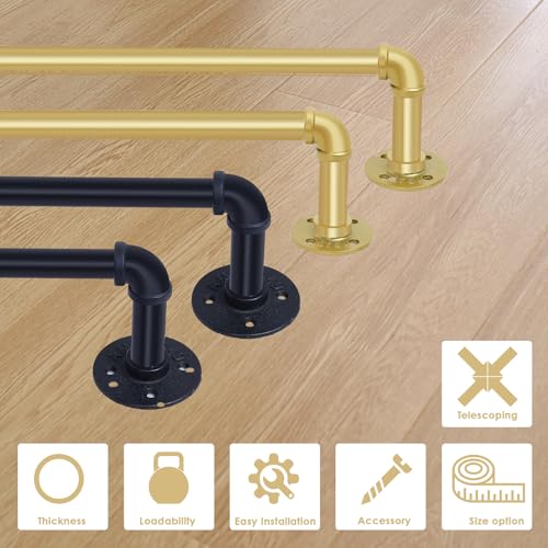 1 Inch Industrial Black Curtain Rod for Windows 72-144" Adjustable T134179