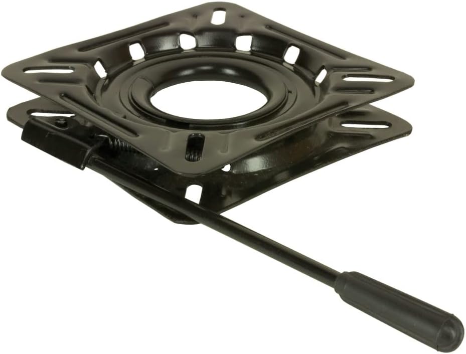 Springfield 1100018 Locking 12-Way Seat Swivel - 6.75" Square with 0¡ Tilt, Black E-Coat