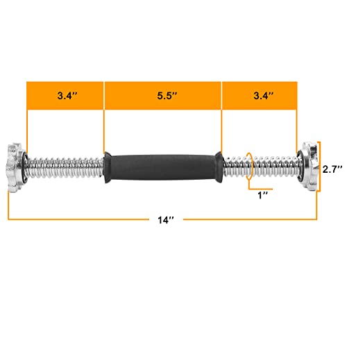 Threaded Dumbbell Handles 1 Inch Pair for Weight Plates R89660